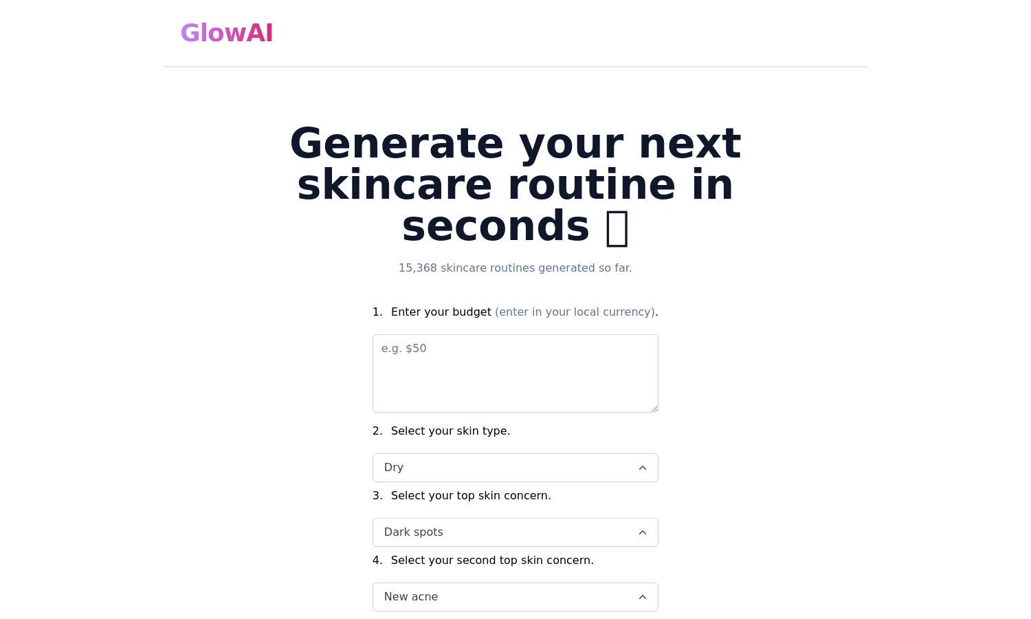 GlowAI Website