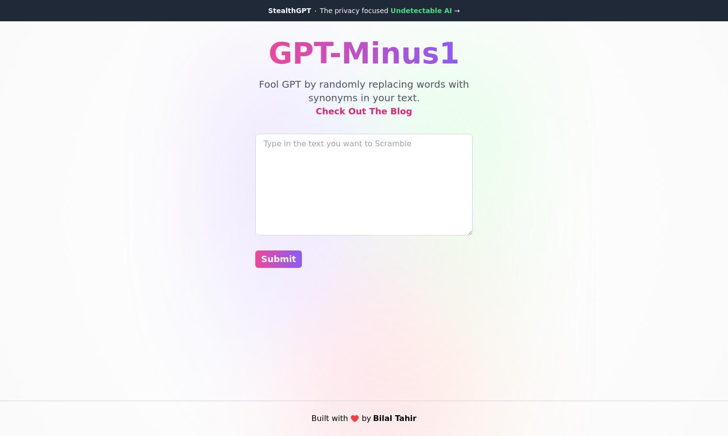 GPT-Minus1 Website