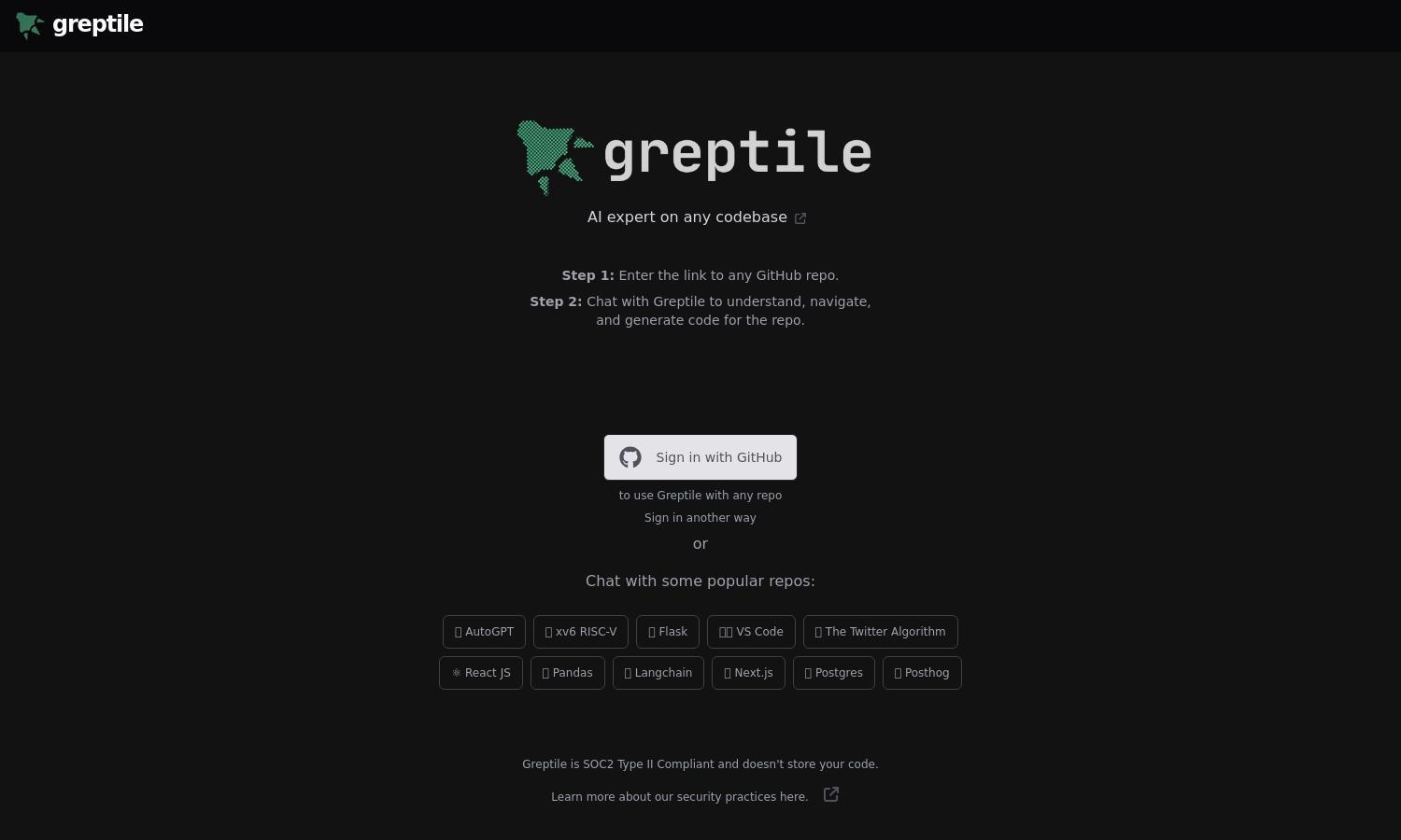 Greptile AI Website