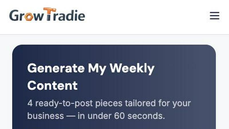 GrowTradie application interface and features