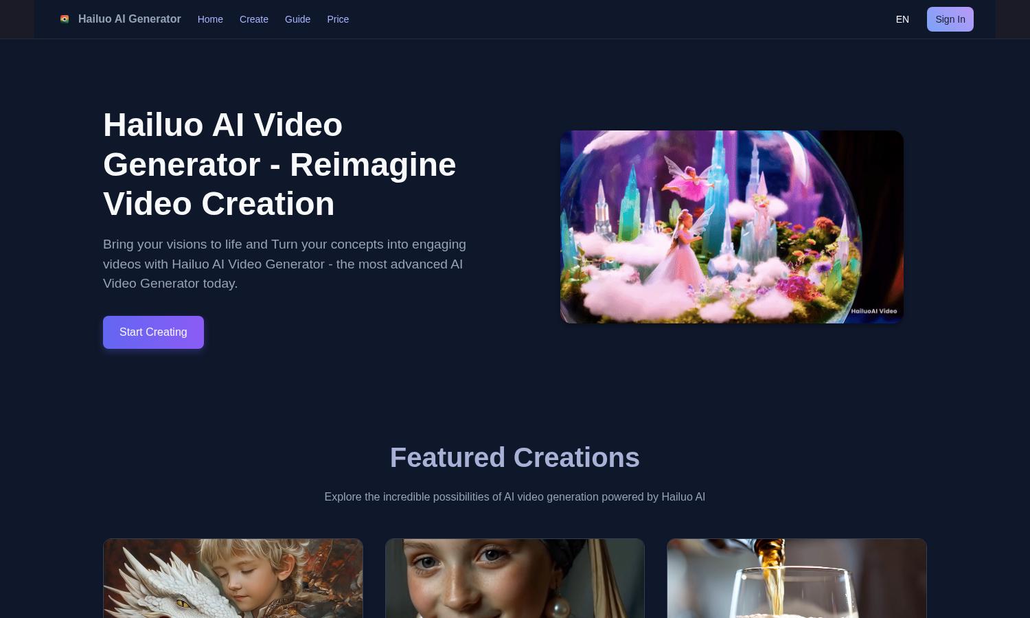 Hailuo AI Website
