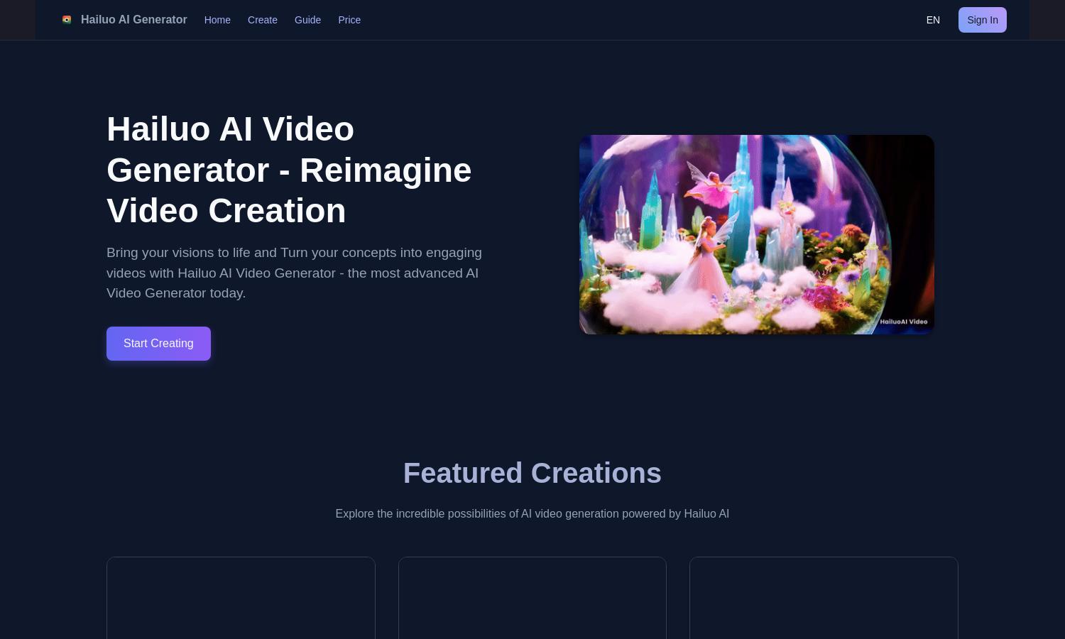 Hailuo AI Video Generator Website