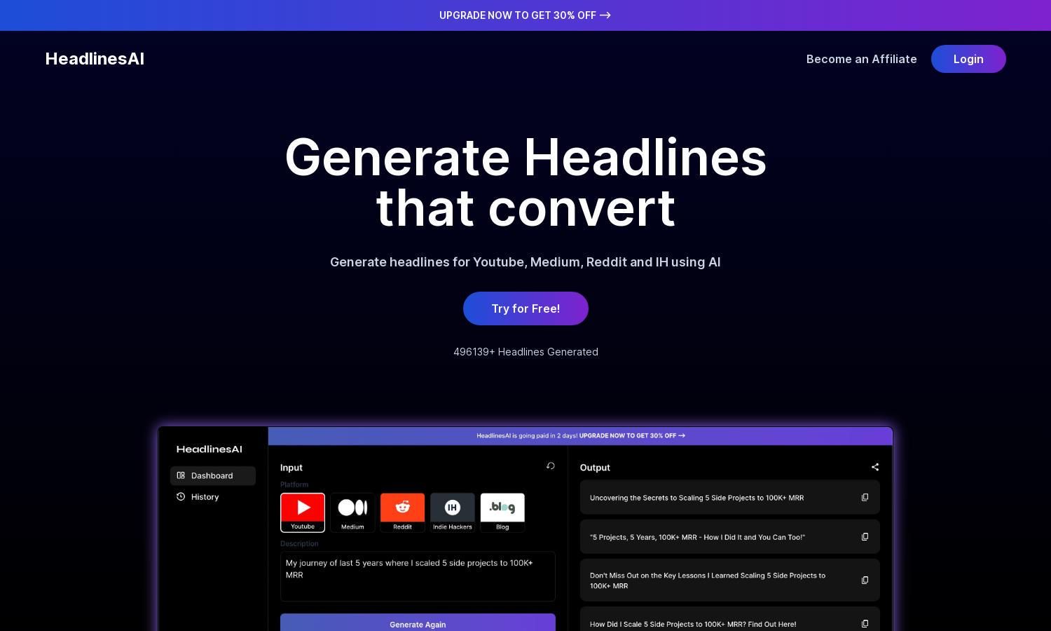 Headlines AI Website