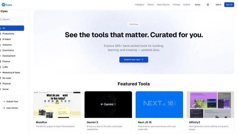 HiCyou application interface and features