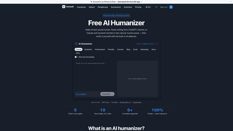 Humanit screenshot