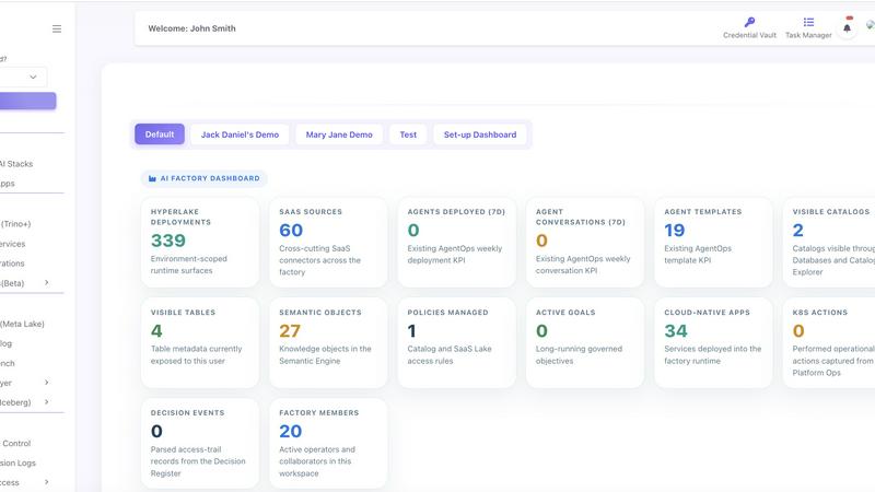 HyperLake application interface and features
