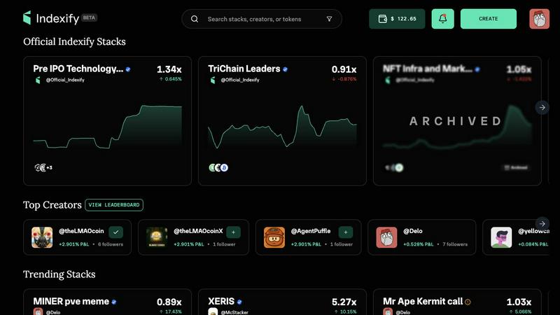Indexify application interface and features