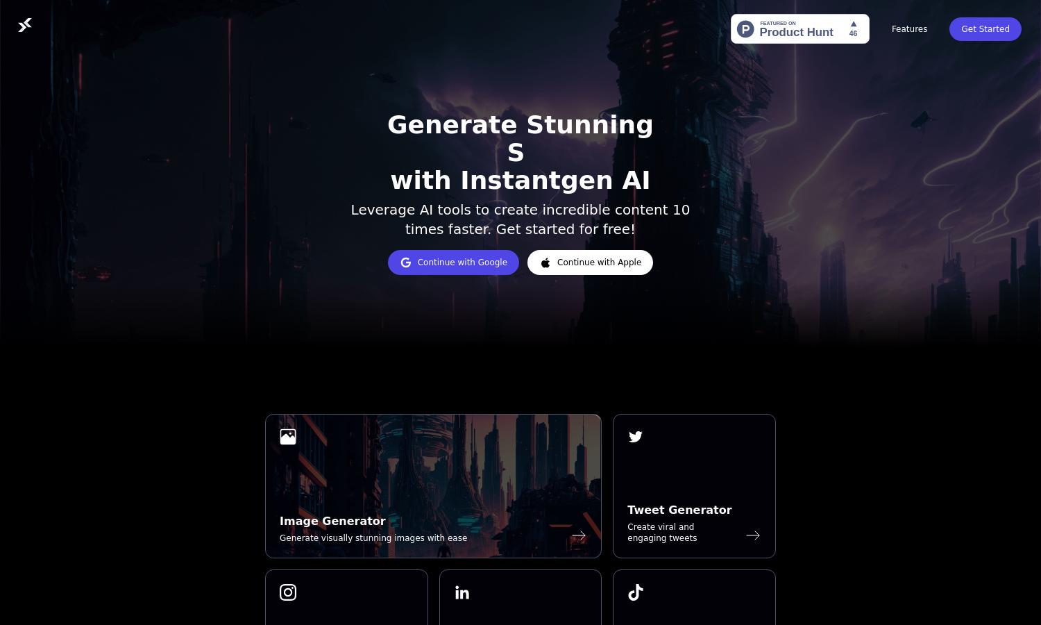 Instantgen AI Website