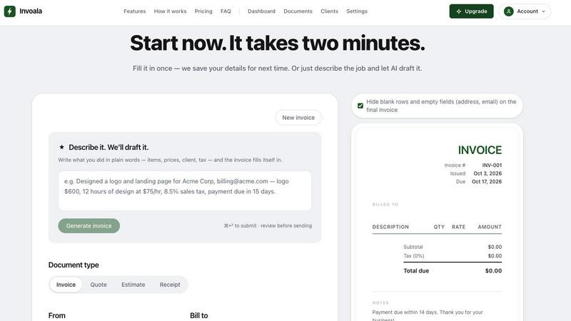 invoala screenshot