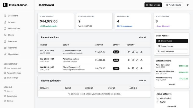 InvoiceLaunch screenshot