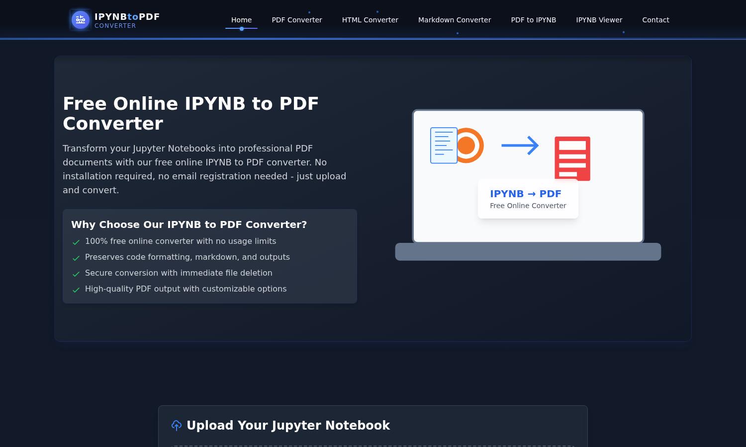 IPYNB to PDF Converter Website