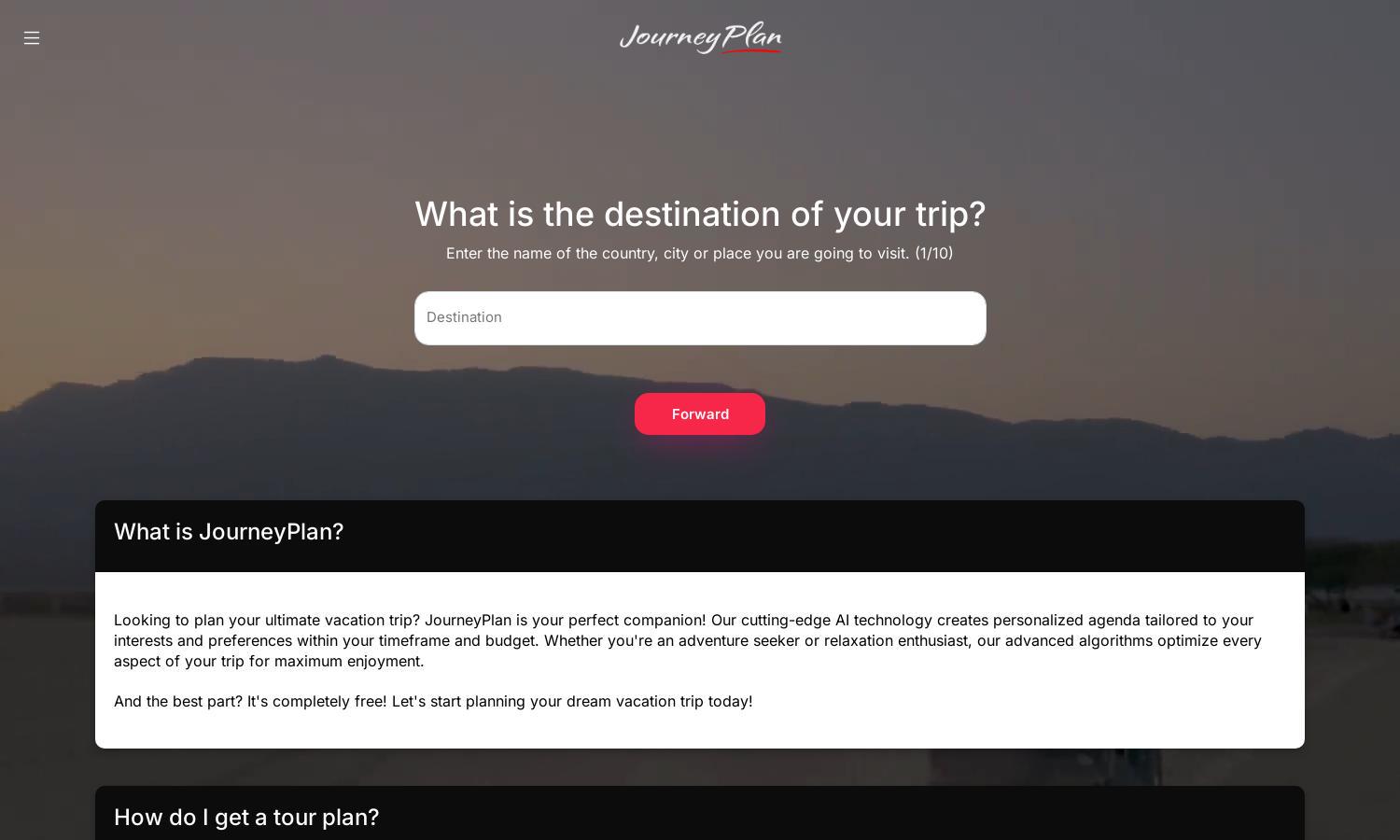 JourneyPlan Website