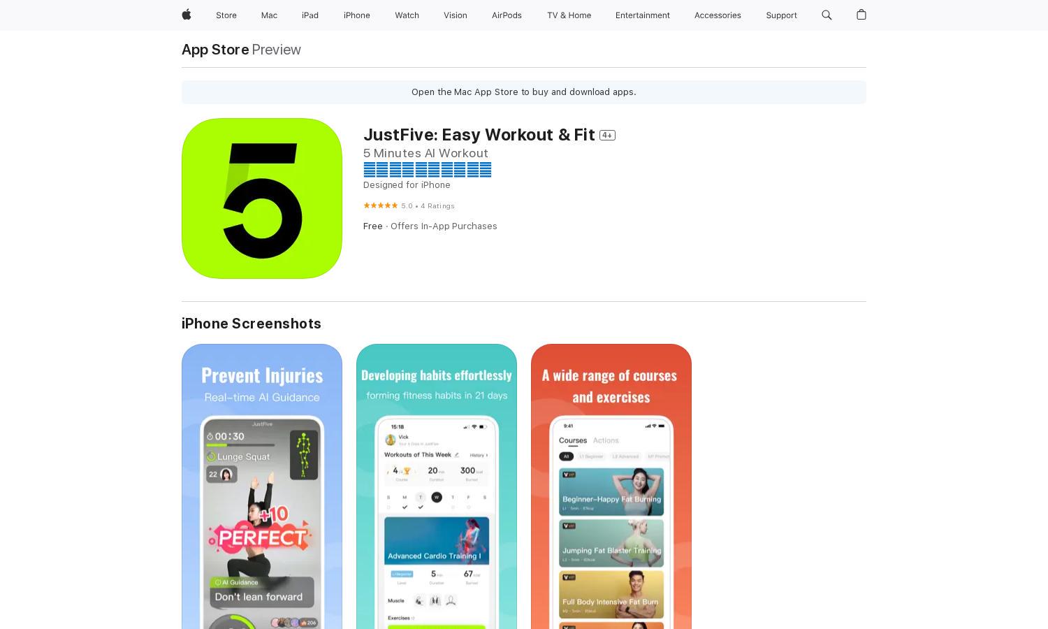 JustFive: Easy Workout & Fit Website