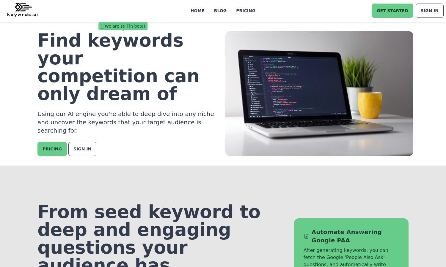 Keywrds.ai Website