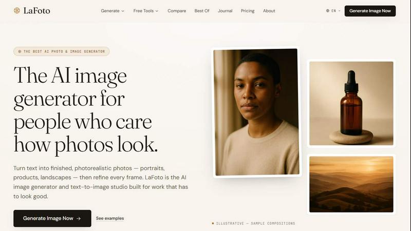 Lafoto application interface and features