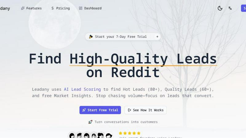 LeadAny application interface and features