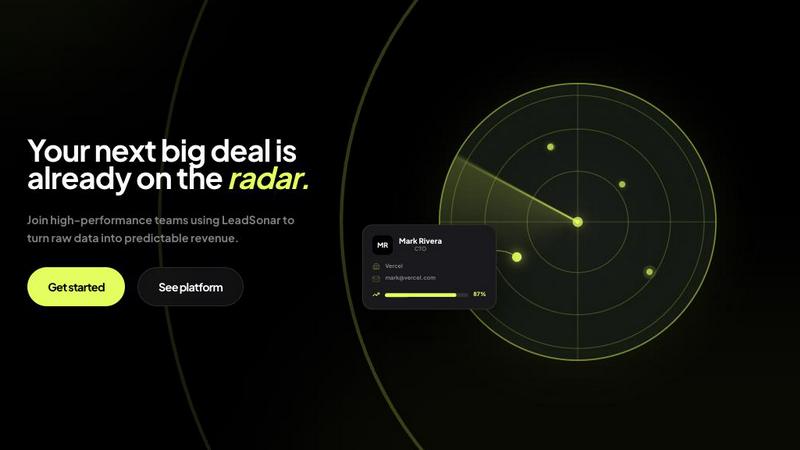 LeadSonar application interface and features