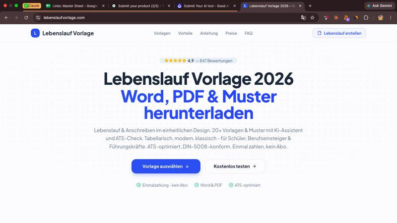 LebenslaufVorlage screenshot