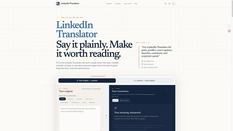 LinkedIn Translator screenshot