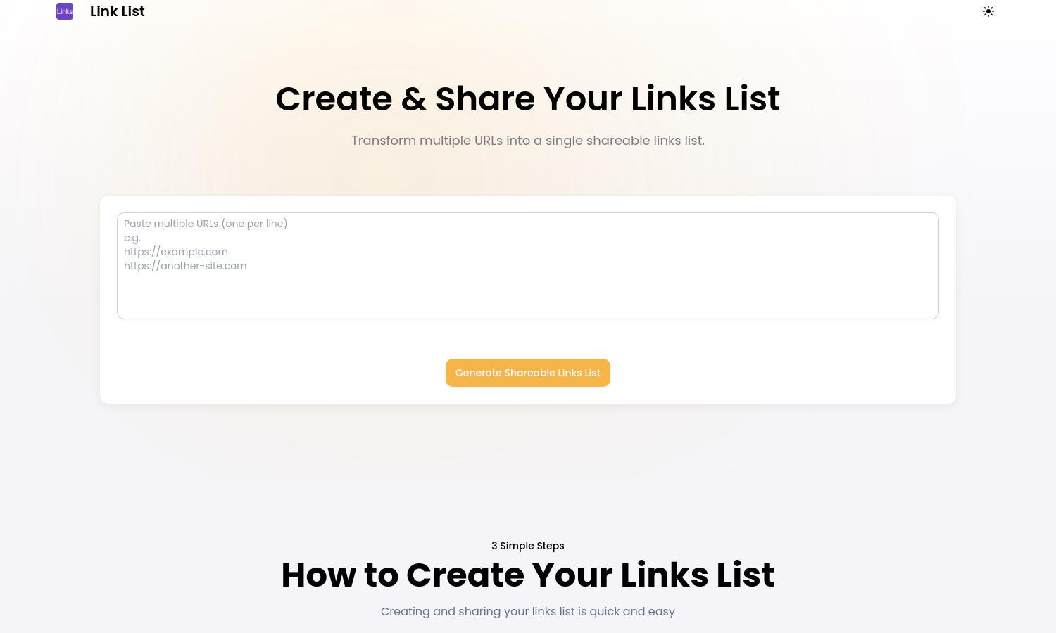 Links List Website