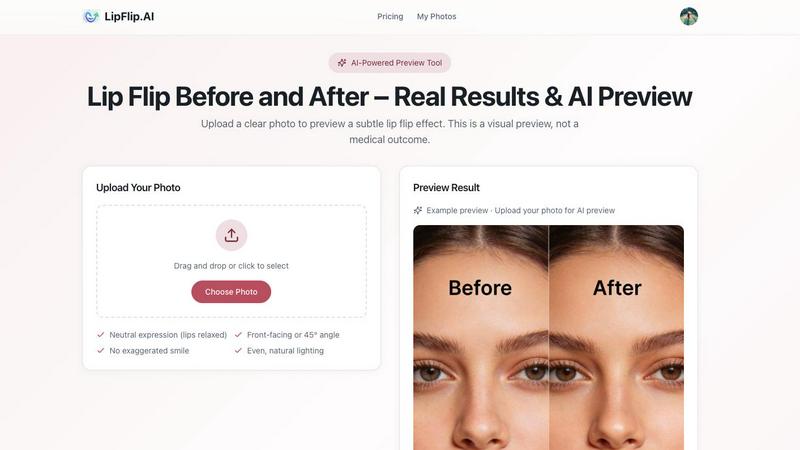Lip Flip application interface and features