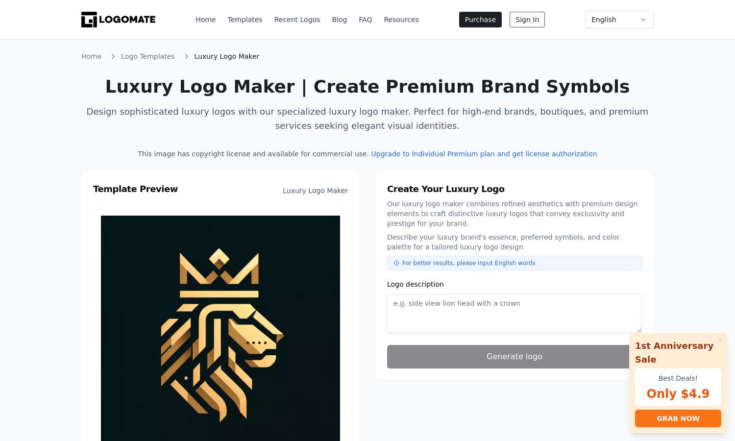 Luxury Logo Maker Website