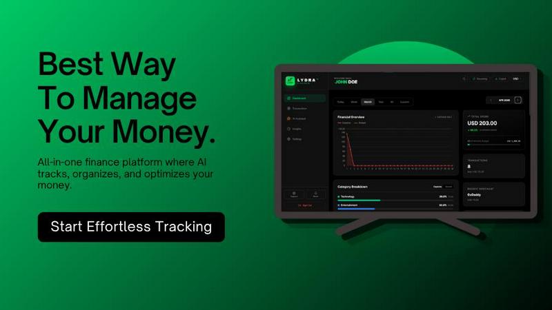 LYDRA Finance application interface and features