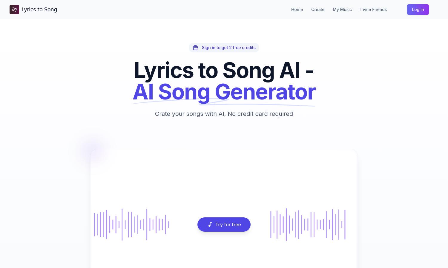 Lyrics To Song AI Website