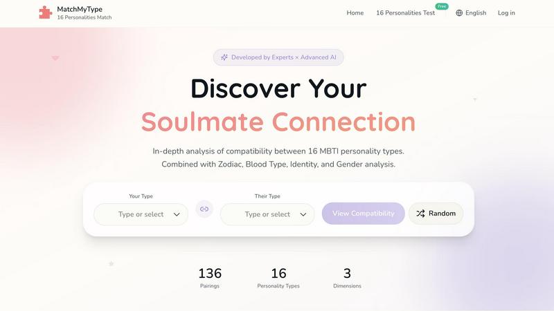 MatchMyType application interface and features