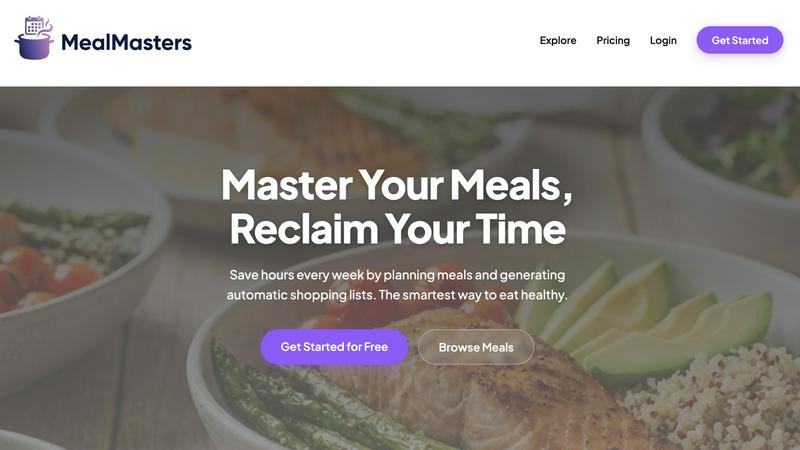 MealMasters application interface and features