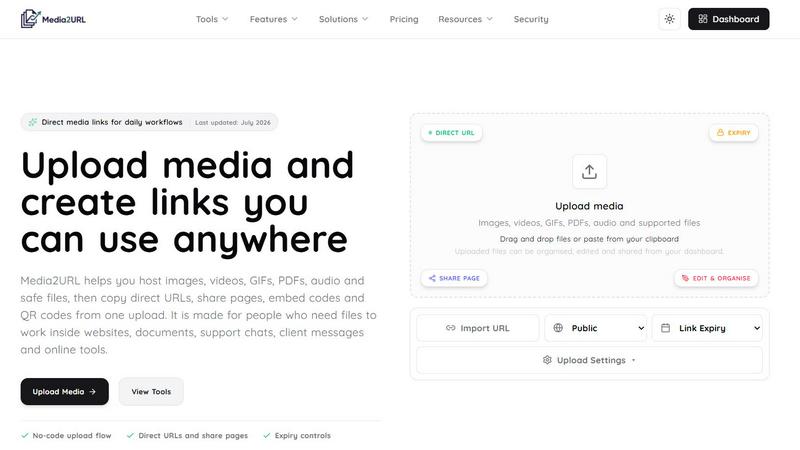 Media2URL screenshot