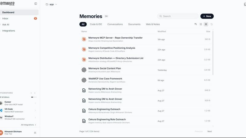 Memwyre screenshot