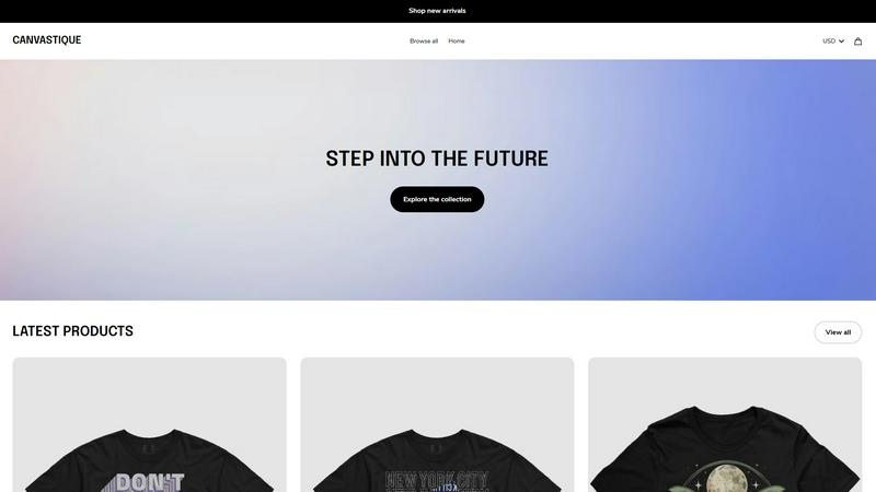 Canvastique application interface and features