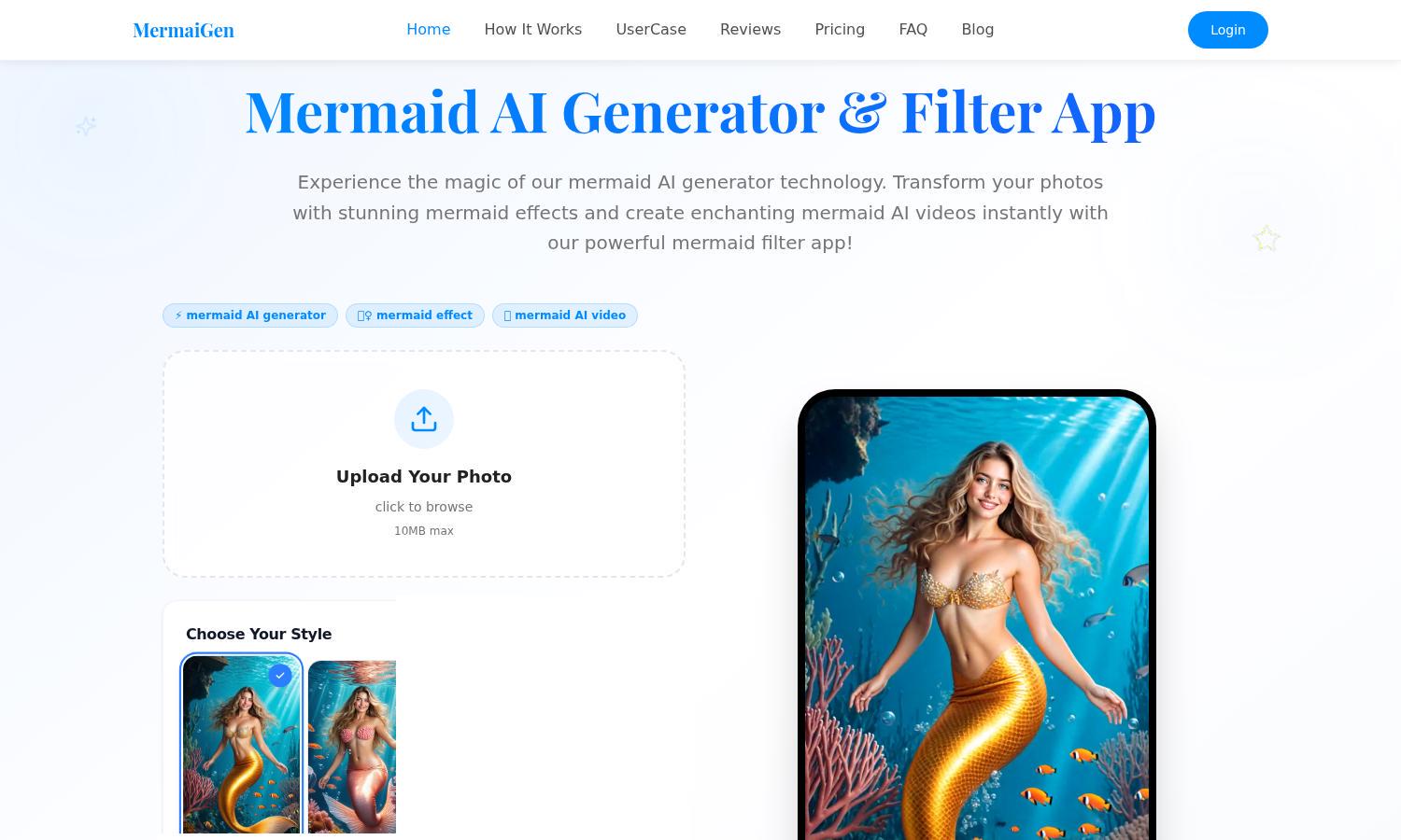 Mermaid AI Generator Website