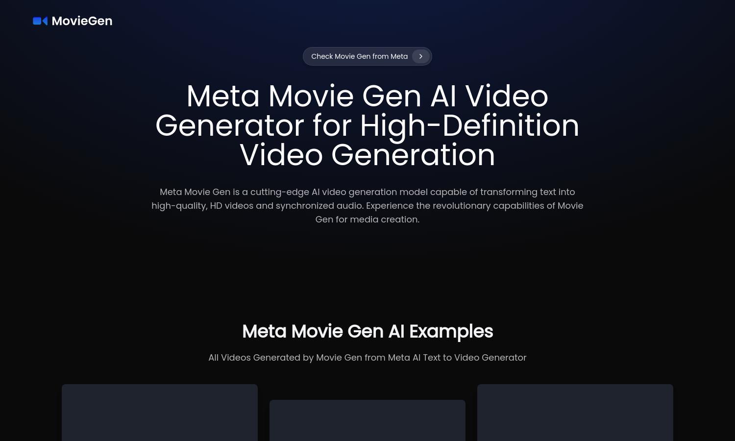 Movie Gen AI Website