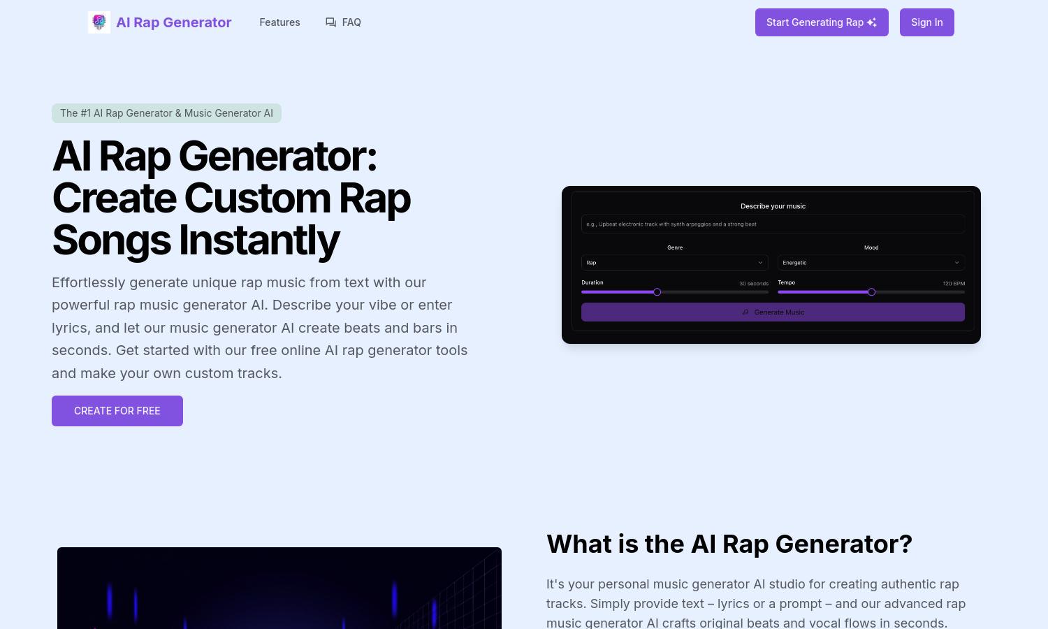 Music Generator AI Website