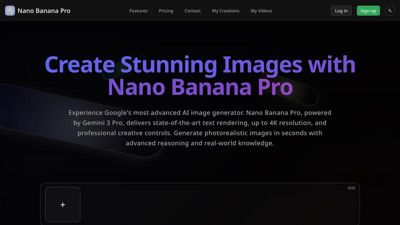 Nano Banana Pro application interface and features
