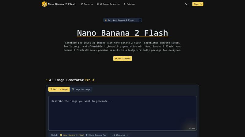Nano Banana 2 Flash application interface and features