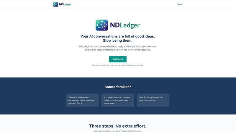 NDLedger application interface and features