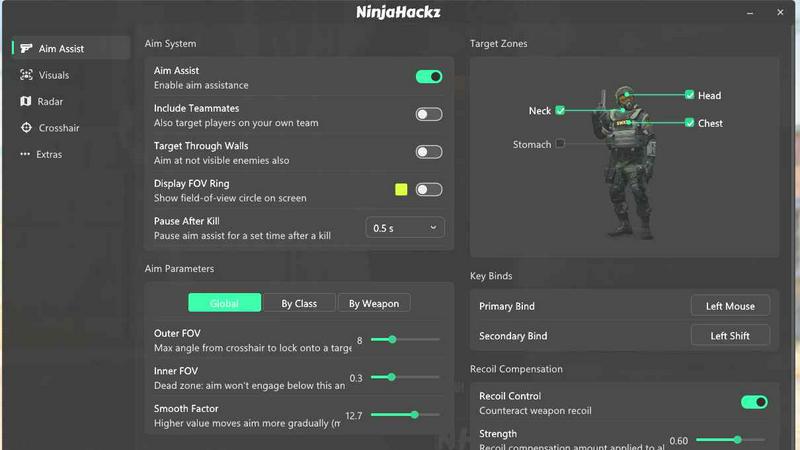 NinjaHackz application interface and features
