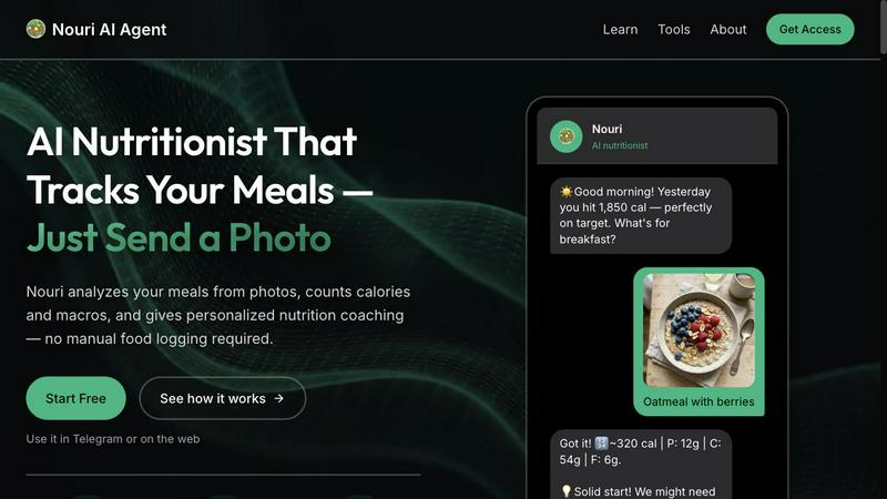 Nouri AI Agent application interface and features