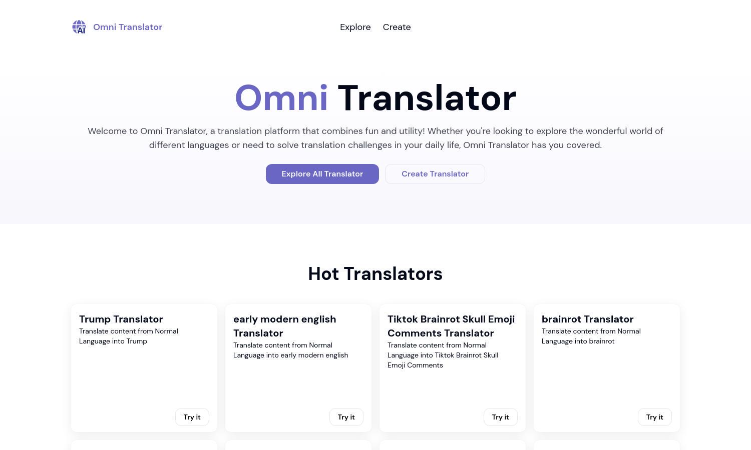 Omni Translator Website