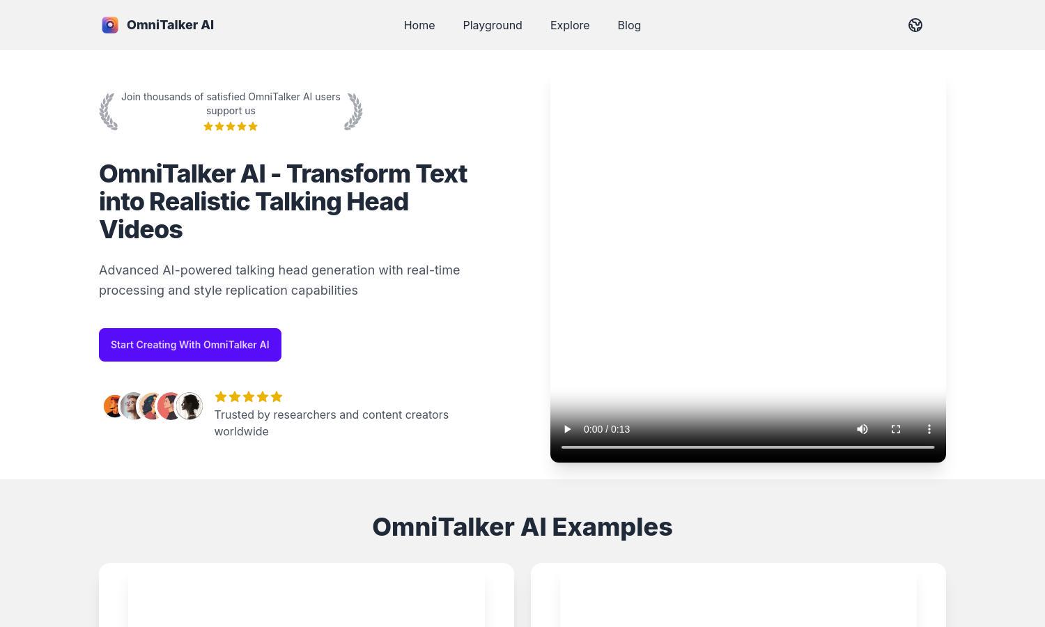 OmniTalker AI Website