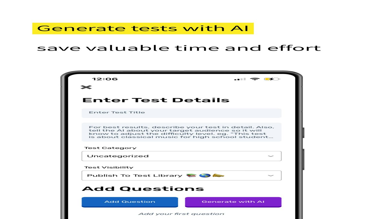 Online Test Maker: AI-powered Website