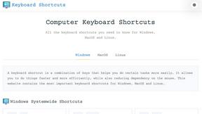 Online Keyboard Shortcuts