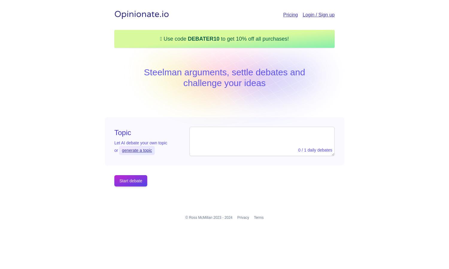 Opinionate Website