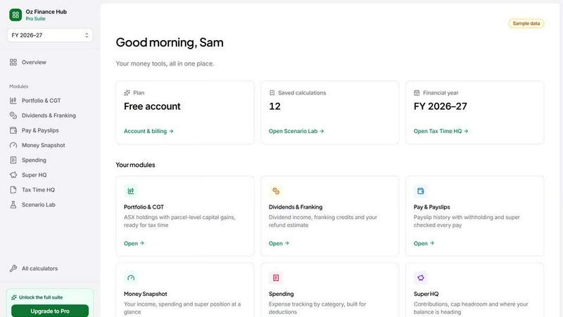 Oz Finance Hub screenshot