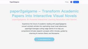 Paper2Galgame - AI tool for productivity