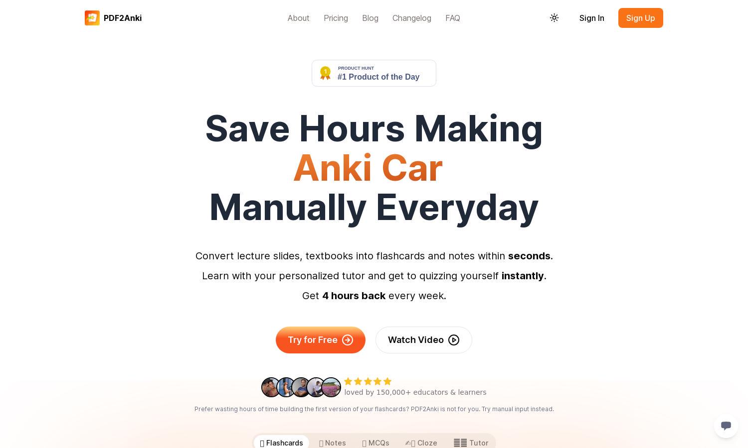 PDF2Anki Website