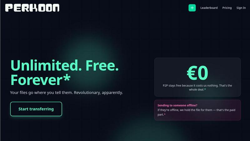 Perkoon application interface and features